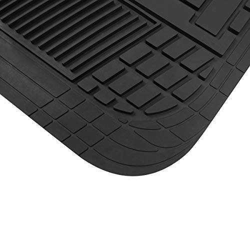 BDK Beige Heavy Duty Front & Rear Rubber Floor Mats Universal Liners for Car SUV Van & Truck, All Weather Protection with Anti-Slip Nibs, Fit Contours of Most Vehicles - color: 688-BG