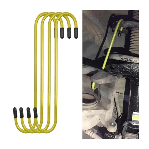 4PCS Car Brake Caliper Hooks, Vehicle Caliper Hangers with Rubber Caps, S-Shaped Automotive Accessories for Braking, Axle, Bearing, Suspension Work for SUV, Truck, RV（Yellow/4PCS） - color: Yellow, size: 4PCS