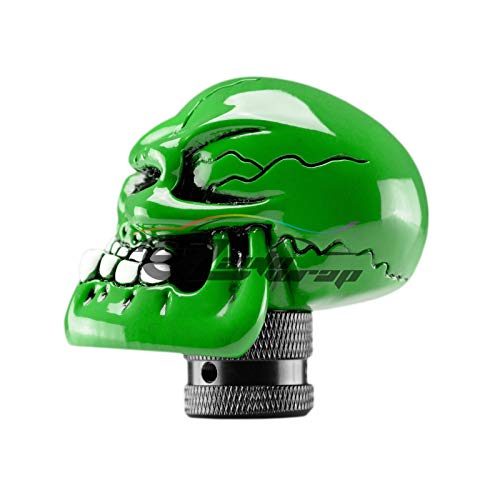 EZAUTO WRAP Green Universal Manual Wicked Skull Head Gear Stick Car Shift Knob Shifter Halloween - color: Green