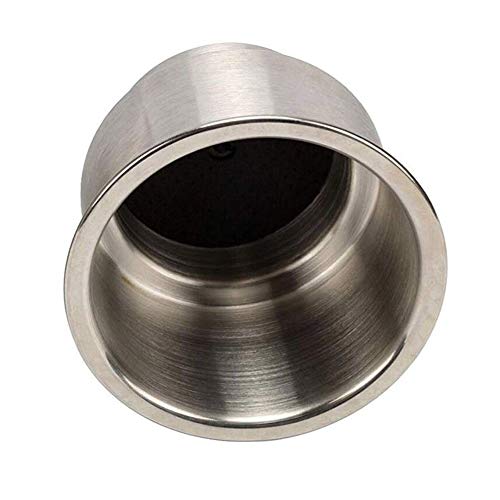 4Pcs Stainless Steel Cup Drink Holder Insert with Drain for Marine Boat, RV, Camper