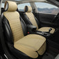 Black Seal 2-Pack Front Car Seat Covers, Faux Leather Seat Bottom Covers with Partial Backrest Protection, Side Wrap Design, Universal Fit for Most Cars, SUVs, Trucks, Vans (Beige)