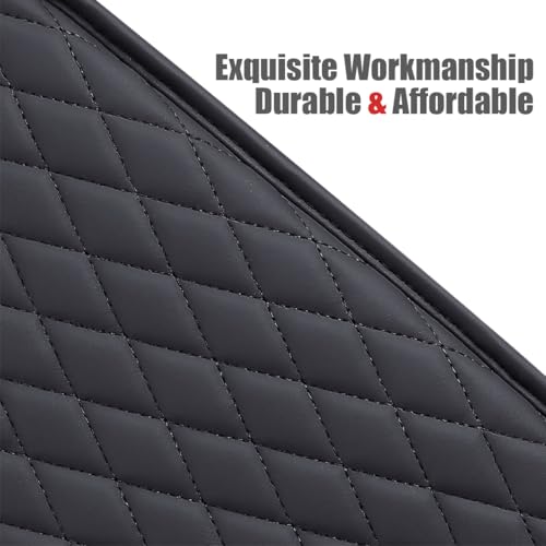 ESKONKE [Upgraded] Car Center Console Cover with 2 Storage Bags - Premium Nappa Leather Armrest Cover, Scratch & Wear Resistant, Waterproof Car Interior Accessories (Black) - color: Black