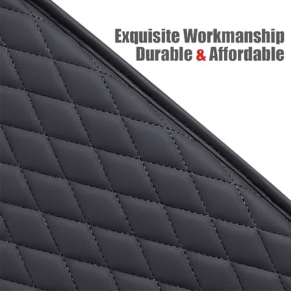 ESKONKE [Upgraded] Car Center Console Cover with 2 Storage Bags - Premium Nappa Leather Armrest Cover, Scratch & Wear Resistant, Waterproof Car Interior Accessories (Black) - color: Black