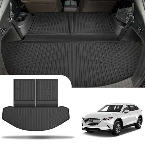 for 2016-2023 CX-9 Cargo Liner | Aomsazto Custom Fit Cargo Liner for Mazda CX9 2016-2020 2021 2022 2023 Trunk Liner Trunk Cargo Mat CX9 Accessories - style: 16) for Mazda CX-9 2016-2023 Cargo Liner & Seat Back Mat