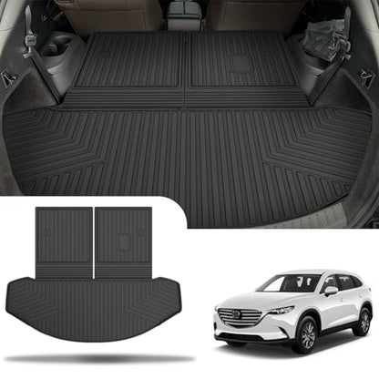 for 2016-2023 CX-9 Cargo Liner | Aomsazto Custom Fit Cargo Liner for Mazda CX9 2016-2020 2021 2022 2023 Trunk Liner Trunk Cargo Mat CX9 Accessories - style: 16) for Mazda CX-9 2016-2023 Cargo Liner & Seat Back Mat