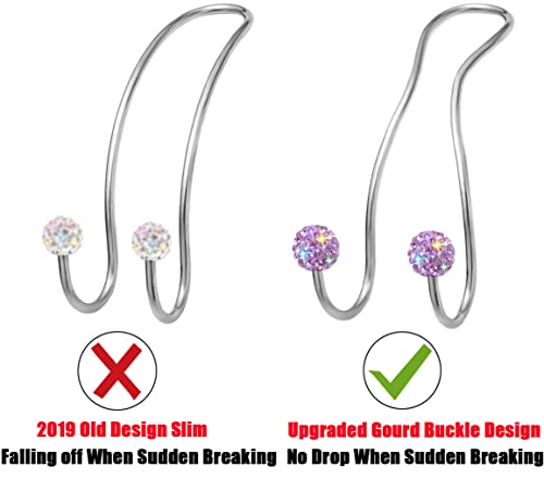 Bling Purse Hook for Car Headrest, Upgraded Cute Car Seat Hooks for Bag Handbag, Durable Stainless Auto Purse Hanger Holder 2 Pack, Light Purple - color: Light Purple