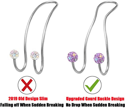Bling Purse Hook for Car Headrest, Upgraded Cute Car Seat Hooks for Bag Handbag, Durable Stainless Auto Purse Hanger Holder 2 Pack, Light Purple - color: Light Purple