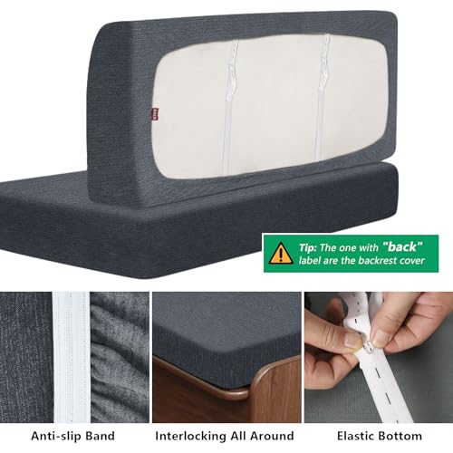 molasofa RV Dinette Cushion Covers, Thickened Stretch Washable RV Seat Covers, Universal RV Dinette Cushion Covers, RV Bench Seat Covers (1 Backrest Cover & 1 Bench Cover, Blue Gray) - color: Blue Gray, size: 1 Bench Cover & 1 Backrest Cover