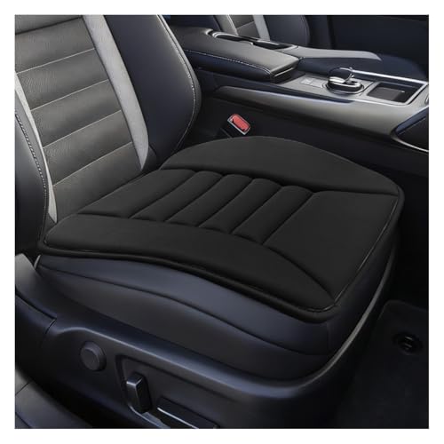 Linen Car Seat Cushion, Comfort Memory Foam Automotive Seat Pad for Long Driving, Breathable Non-Slip Bottom Vehicle Seats Protector for Sedan, SUV, Truck, Office, and Home Chair(Black) - color: Black