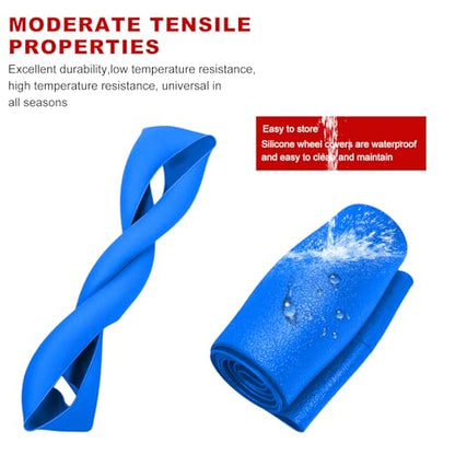 DXNQ Car Steering Wheel Cover, 13 to 14.17 inches Anti-Slip Silicone Steering Wheel Protector, Soft Flexible Shock-Absorbent Steering Wheel Protective Cover for Most Car Models (Dark Blue) - color: Dark Blue