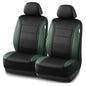 Road Comforts Leather Seat Covers, Breathable Car Seat Covers Front Seat for Men,Airbag Compatible, Automotive Seat Covers Set Universal Fit Most Cars,Vans,Truck,SUV - color: Green Front