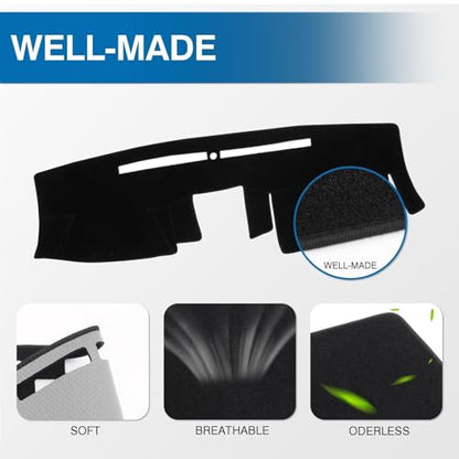 KUST Black Dash Cover for Nissan Frontier 2005-2019 2020 2021/Xterra 2005-2015/Pathfinder 2005-2012, 2009-2012 Suzuki Equato Polyester Dashboard Cover Non-Slip Sunshade Windshield No Glare - size: For Frontier 05-21