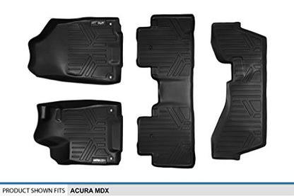 MAXLINER All Weather Custom Fit 3 Row Floor Mat Liner Set Compatible with 2014-2020 Acura MDX - color: Acura MDX 2014 - 2020