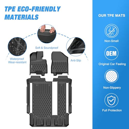 Nilight TPE Floor Mats for Toyota Sienna 8 Seats 2021 2022 2023 2024 2025 All Weather Custom Fit Heavy Duty Floor Liners - color: 2021-2026 Toyota Sienna|8 Seat