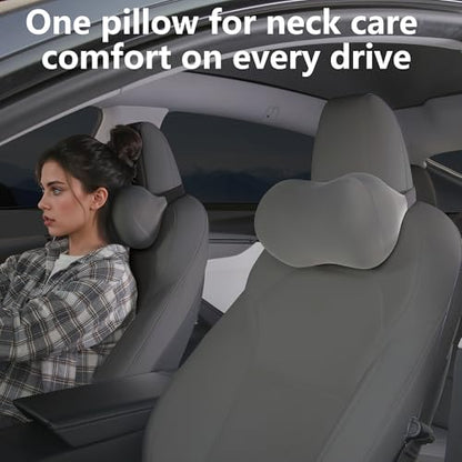 Car Headrest Pillow for Neck Support Memory Foam Car Neck Pillow Universal Fit Head Rest Travel Pillow Car Pillow for Pain Relief While Driving Grey 2pc - size: Silky Headrest Grey 2pc
