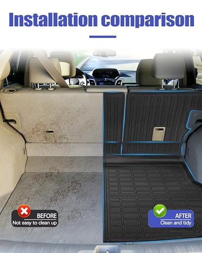 Cargo Liners Backrest Mat for Acura RDX Accessories 2013-2018 with Hook&Loop Rear Trunk Mat Rear Seat Back Cover Protector All Weather Anti-Slip Split Dog Liner 3 PCS