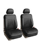 FH Group Deluxe Faux Leather Diamond Pattern Front Set Car Seat Cushions (Solid Black) with Gift - Universal Fit for Cars, Trucks, & SUVs - color: Black
