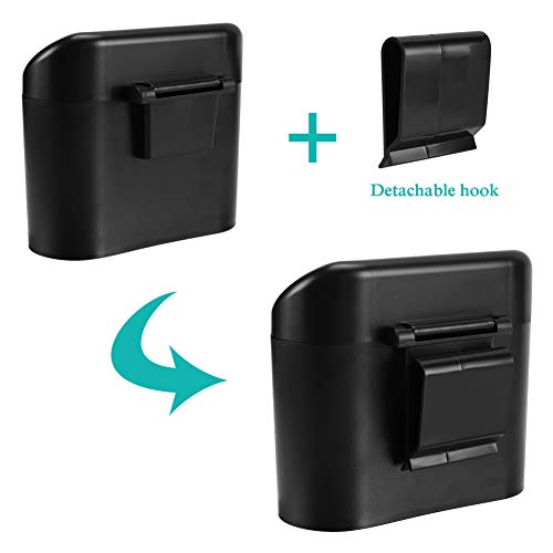 Accmor Car Trash Can with Lid, Mini Auto Dustbin Garbage Organizer with 30 Pcs Plastic Trash Bag, Automotive Garbage Container Bin for Vehicle, Home, Office - color: 1 Black
