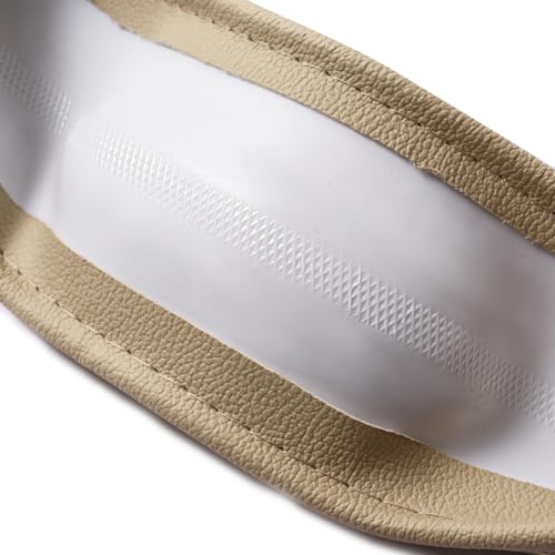 CAR PASS Line Rider Universal Fit Delux Leather Steering Wheel Cover, for suvs,sedans,Vans,Trucks for 14.7" to 15" (Beige) - color: Beige
