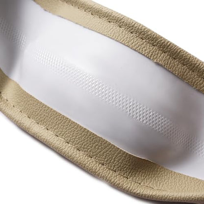 CAR PASS Line Rider Universal Fit Delux Leather Steering Wheel Cover, for suvs,sedans,Vans,Trucks for 14.7" to 15" (Beige) - color: Beige