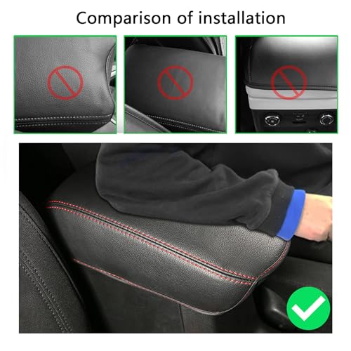 Centre Console Protection Armrest Covers for Lexus RX350 2010 2011 2012 2013 2014 2015, Wear Resistant Upholstery Accessories Adhesive Installation, Gray-Gray line