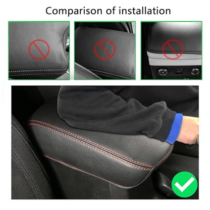 Centre Console Protection Armrest Covers for Lexus RX350 2010 2011 2012 2013 2014 2015, Wear Resistant Upholstery Accessories Adhesive Installation, Gray-Gray line