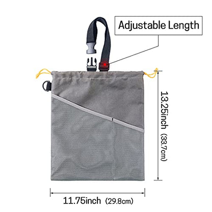 2PCS Car Garbage Can, Hanging Car Trash Bag with Waterproof Leakproof Lining - color: Gray
