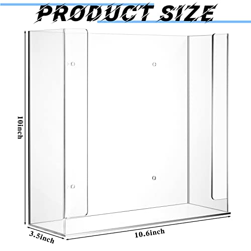 Weysat Wall Mounted Acrylic Glove Box Holder Double Dispenser Floating Glove Box Organizer Storage Rack for 2 Boxes for Kitchen Cleaning Closet Lab Exam Office (10.6 W x 10.0 H x 3.5 D) - size: 10.6" W x 10.0" H x 3.5" D