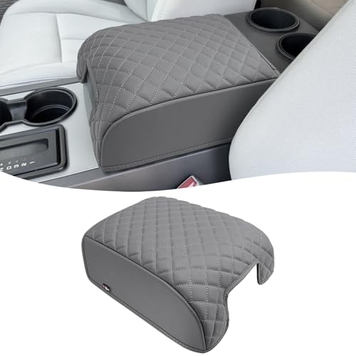 KBH Center Console Armrest Cover for F150 2004-2014, Ford Expedition 2007-2017, Lincoln Mark LT 2006-2008, Middle Console Protector, Vinyl Leather Trim, Gray (Fits Bucket Seat Console Only) - size: Bucket Seat, 2004-2014 F150 etc., Gray