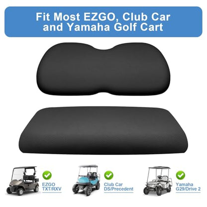 MOSNAI Universal Golf Cart Seat Covers Set for EZGO TXT/RXV, Club Car DS/Precedent, Yamaha G29/ Drive 2 Front Seats, Durable Breathable Bench Seat Covers Washable Polyester Mesh Cloth Without Logo - color: Black