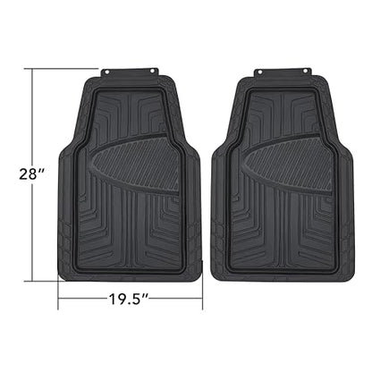 Amazon Basics 2-Piece Premium All-Season Anti-Slip Rubber Floor Mats for Cars, SUVs and Trucks, Universal Trim to Fit, Black