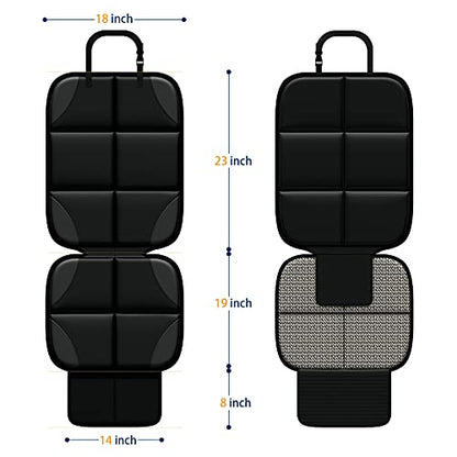 Car Seat Protector MHO+All 2 Pack Auto for Child Baby Car Seats - Large CarSeat Sit Savers Mat with Waterproof 600D Fabric & 2 Storage Pockets, Crash Test Approved
