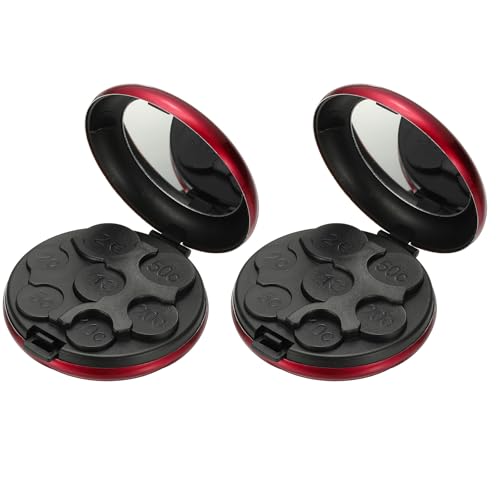PATIKIL Coin Dispenser, 2 Pcs Portable Coin Organizer Change Sorter Compact Aluminum Pocket Case Storage for Car Wallets Pocket Quarter Dime Nickel, Red