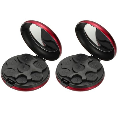 PATIKIL Coin Dispenser, 2 Pcs Portable Coin Organizer Change Sorter Compact Aluminum Pocket Case Storage for Car Wallets Pocket Quarter Dime Nickel, Red