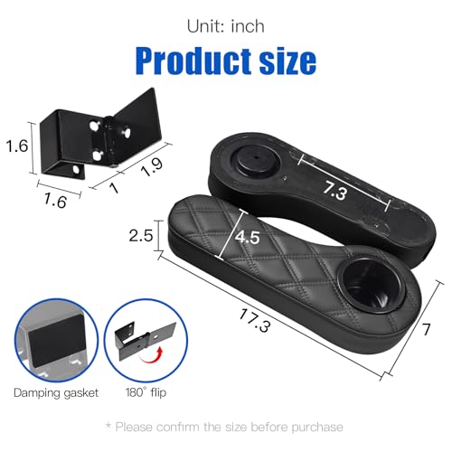 Golf Cart Seat Covers for Club Car Precedent, Vinyl Front&Rear Seat Cover with Flip-Up Armrests kit, with Cup Holder, for 1" Square Tube (Black&Black Stitching)