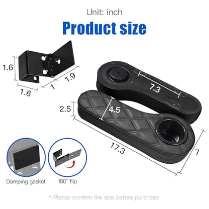 Golf Cart Seat Covers for Club Car Precedent, Vinyl Front&Rear Seat Cover with Flip-Up Armrests kit, with Cup Holder, for 1" Square Tube (Black&Black Stitching)