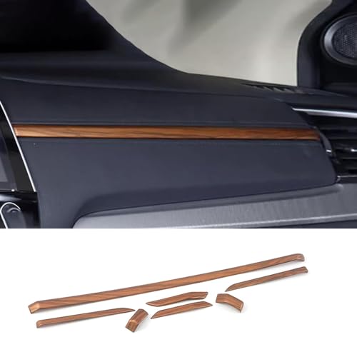 XITER 7PCS ABS Car Interior Center Consoles Instrument Panel Stickers Dashboard Cover Trims Accessories for Honda CRV 2017 2018 2019 2020 2021 2022,Peach Wood Texture - color: Peach Wood Texture, size: 7PCS Center Console Trim Cover