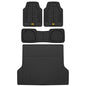 BDK Cat® CAMT-1003 (3-Piece) Deep Dish Rubber Car Floor Mats with Trunk Cargo Liner, Heavy Duty All Weather Trim to Fit Front & Rear Combo Set for Car Sedan SUV Van