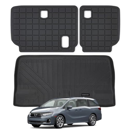 Cargo Liner Trunk Mats for 2011-2025 Honda Odyssey, TPE All Weather Protection Car Trunk Mat Accessories-Black - size: 2011-25|For Honda Odyssey|Cargo Liner
