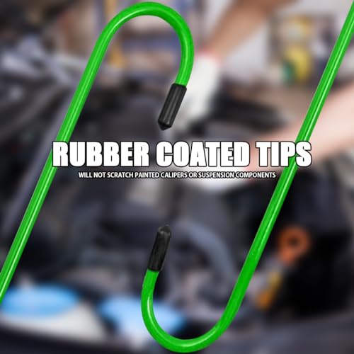 4PCS Car Brake Caliper Hooks, Vehicle Caliper Hangers with Rubber Caps, S-Shaped Automotive Accessories for Braking, Axle, Bearing, Suspension Work for SUV, Truck, RV（Green/4PCS） - color: Green, size: 4PCS