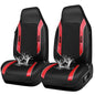 CAR PASS Sporty High Back 3D Oxford Waterproof Car Seat Cover Two Front, Universal Carbon Fiber Leather Bucket Seat Cover All Weather, Airbag Compatible Fit Sports Car SUV Sedan Truck Black Red - color: Black Red