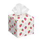 Cute Pink Strawberries Tissue Box Cover Square,Cartoon Strawberry Fruits Tissue Box Holder Waterproof Leather Facial Paper Organizer Dispenser for Bathroom Home Car Nightstand Vanity Desk - color: Color-14