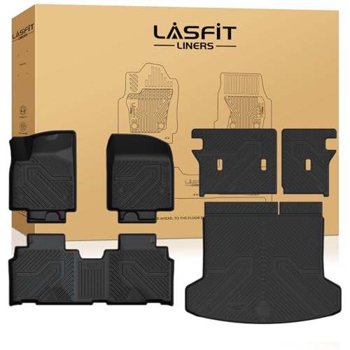 LASFIT Floor Mats & Trunk Mat & Backrest Mats for Acura Zdx 2024 2025 Cargo Mat All Weather TPE Mats Custom Fit Floor Liner for Mdx 1st & 2nd & 3rd Row Car Mats & Cargo Liner, Black, Easy to Clean - size: 2024-2025|For Acura Zdx|Full Sets