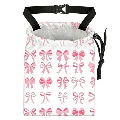 Cute Bow Car Trash Bag - Waterproof Car Trash Bag Hanging Leakproof Car Garbage Bag - Washable Reusable Trash Bag for Car Interior Hanging Organizer Storage Vehicle Travelling Camping - color: Cute Bow