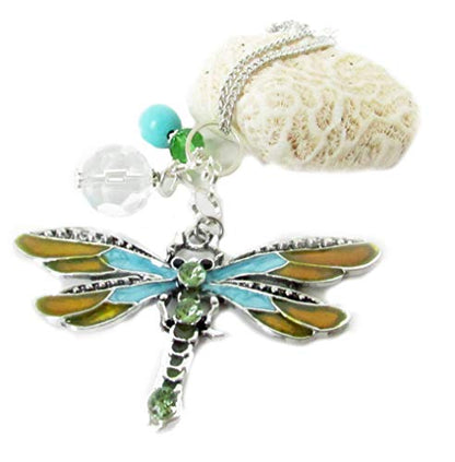 Turquoise Dragonfly Rear View Mirror Car Charm - Crystal Sun Catcher for Car - Dragonfly Ornaments for Women