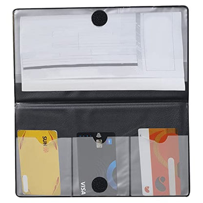Andalus Auto Registration & Insurance Card Holder Pack of 2, Waterproof Essential Car Registration Holder with Hook & Loop Closure, Perfect for Every Vehicles Glove Boxes (Black - 9.5" x 5.15") - color: Black