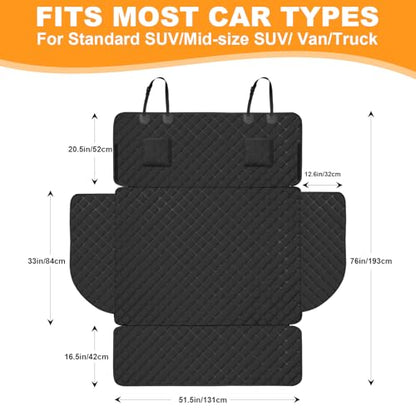 SUV Cargo Liner for Dogs, Waterproof Pet Cargo Cover Dog Seat Mat for SUVs Sedans Vans with Bumper Flap Protector, Non-Slip, Large Size Universal Fit
