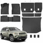 Full Set Floor Mats for Jeep Grand Cherokee 2011-2021 (Not for L), All-Weather Floor Mats+Cargo Liner+Backrest Protectors with Fastener Clips for Jeep Grand Cherokee 2011-2021 Accessories (11-Piece)