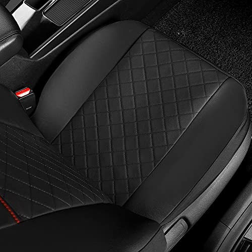 GIANT PANDA Front Car Seat Covers Custom Fit Hyundai, Faux Leather Automotive Bucket Seat Covers for Hyundai Sonata Elantra Tucson Santa Fe Accent Kona Palisade Genesis Venue Ioniq (Black) 2 Pack - color: Black—Diamond Stitch
