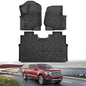 KARPAL Floor Mats for 2015-2025 2026 Ford F-150 SuperCrew (Includes 2022-2026 Lightning), Custom Fit TPE All Weather Ford F150 Accessories 1st & 2nd Row Floor Liner - style: 2015-2026 | For Ford F-150 SuperCrew | 1st & 2nd Row